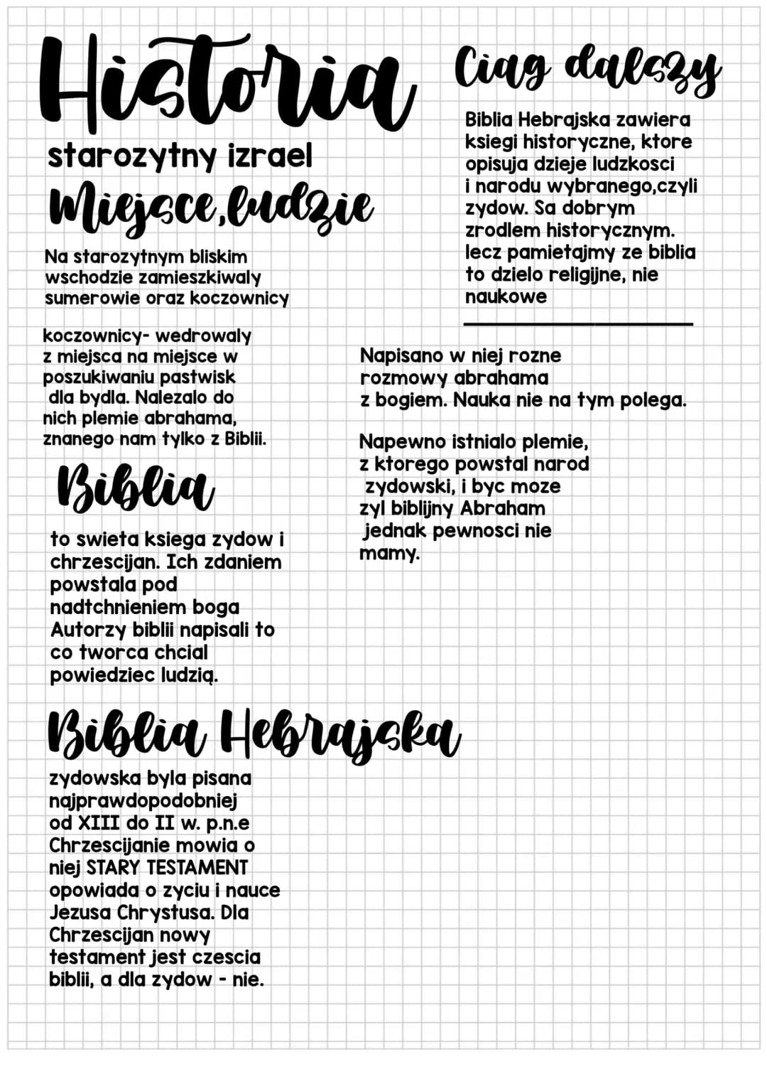 # Historia
## starożytny izrael
## Miejsce, ludzie
Na starożytnym bliskim wschodzie zamieszkiwały sumerowie oraz koczownicy
koczownicy- wędr