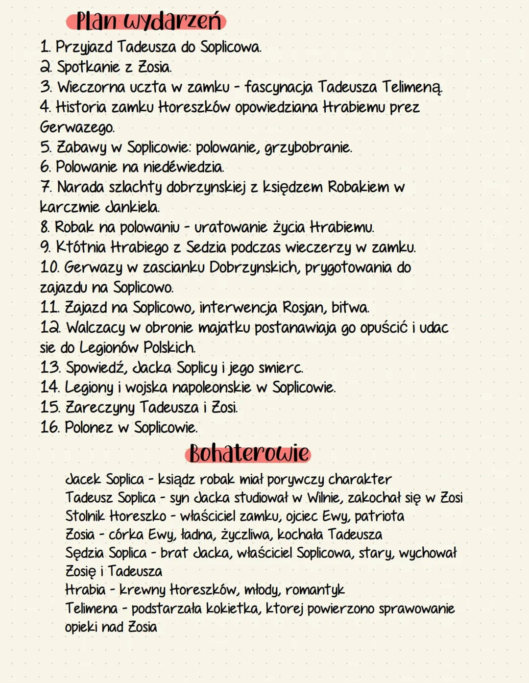 # Pan Tadeusz
## Czas:
Rozpoczyna się latem 1811r. (Trwa 5 dni)
Kończy wiosna 1812r. (Trwa 1 dzień)
## Miejsce akcji:
Dwór w Soplicowie, L