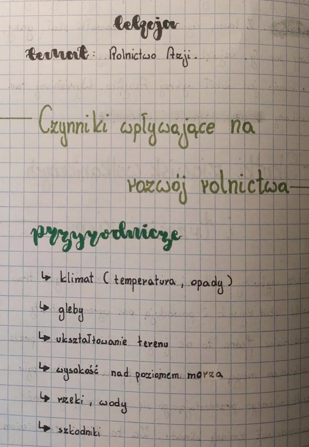 # lebzeja
## terrat: Rolnictwo Azji.
# Czynniki wpływające na
# vozwój rolnictwa-
## przyrodnicze
- klimat (temperatura, opady)
- gleby
-