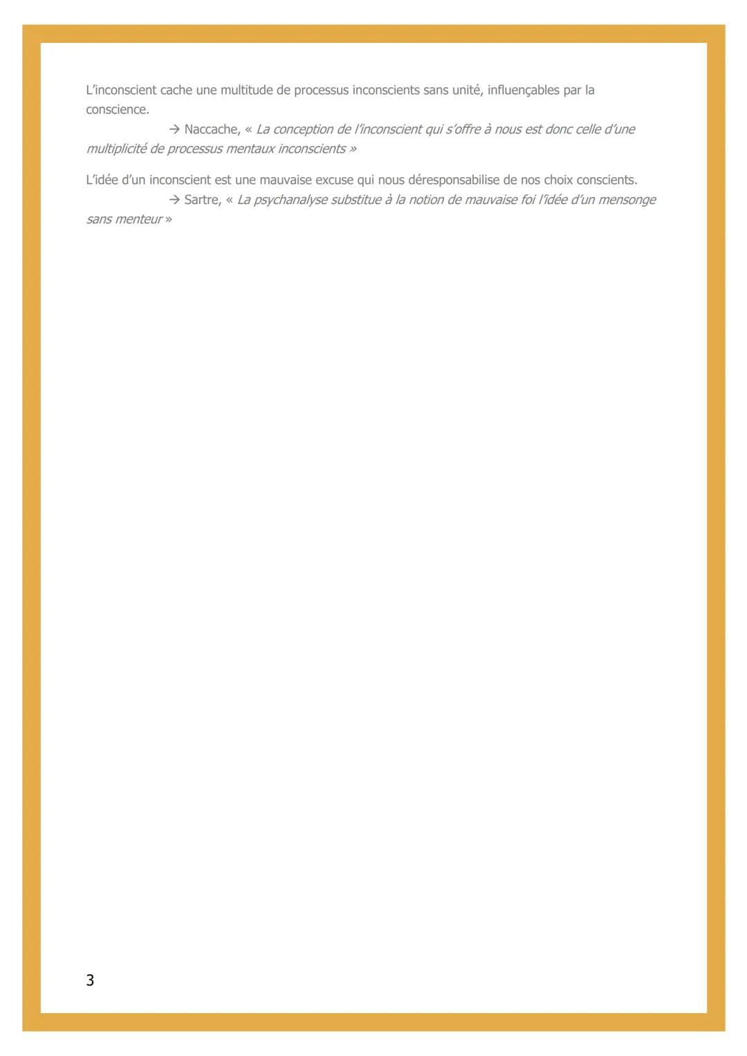 <p>La conscience est une impression dans l'esprit qui nous donne la perception de notre identité et de notre personnalité. Cependant, la co