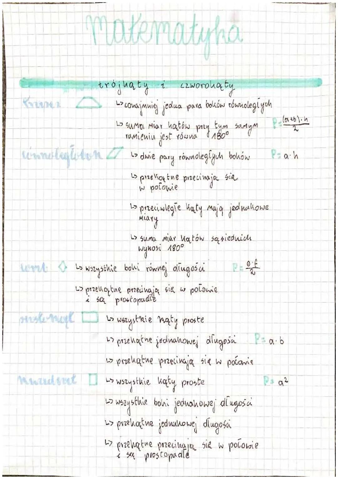 trójkąty i czworokąty