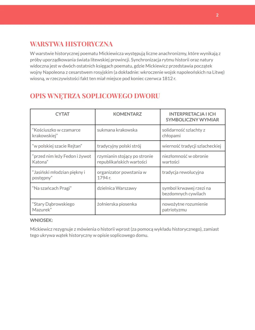Pan Tadeusz
Mickiewiczowski "kraj lat dziecinnych" jako arkadia. Historia i współczesność w
poemacie Adama Mickiewicza.
OPIS SOPLICOWA
BUDYN
