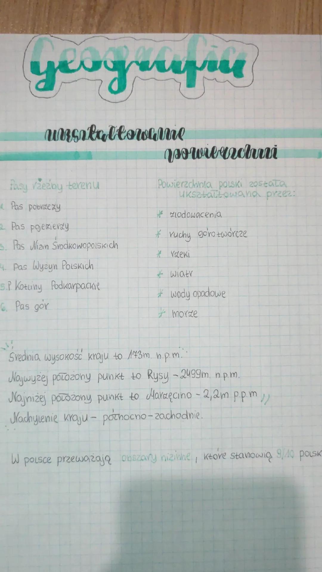 un si fa l to wame
Pasy rzeźby terenu
Pas pobrzezy
2. Pas pojezierzy
5. Pas Nian Srodkowopolskich
4. Pas Wyżyn Polskich
vso wierzchni
Powier