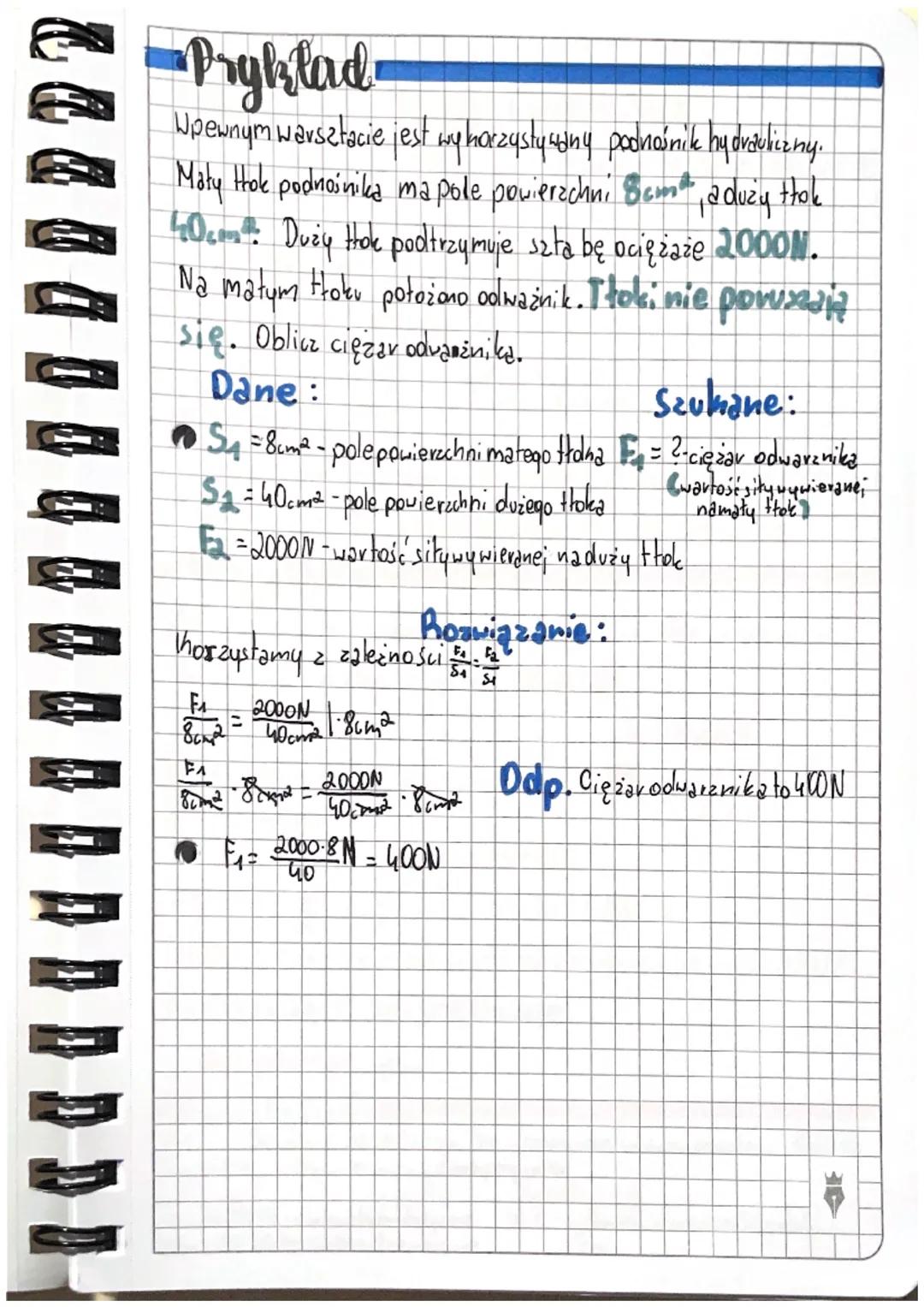 u l l l l l l l a aa a n n n n ww
Biarka
Zmiana ciśnienia zewnętrznego powoduje jednakową
zmianę ciśnienia w całej objętości cieccy lub gazu