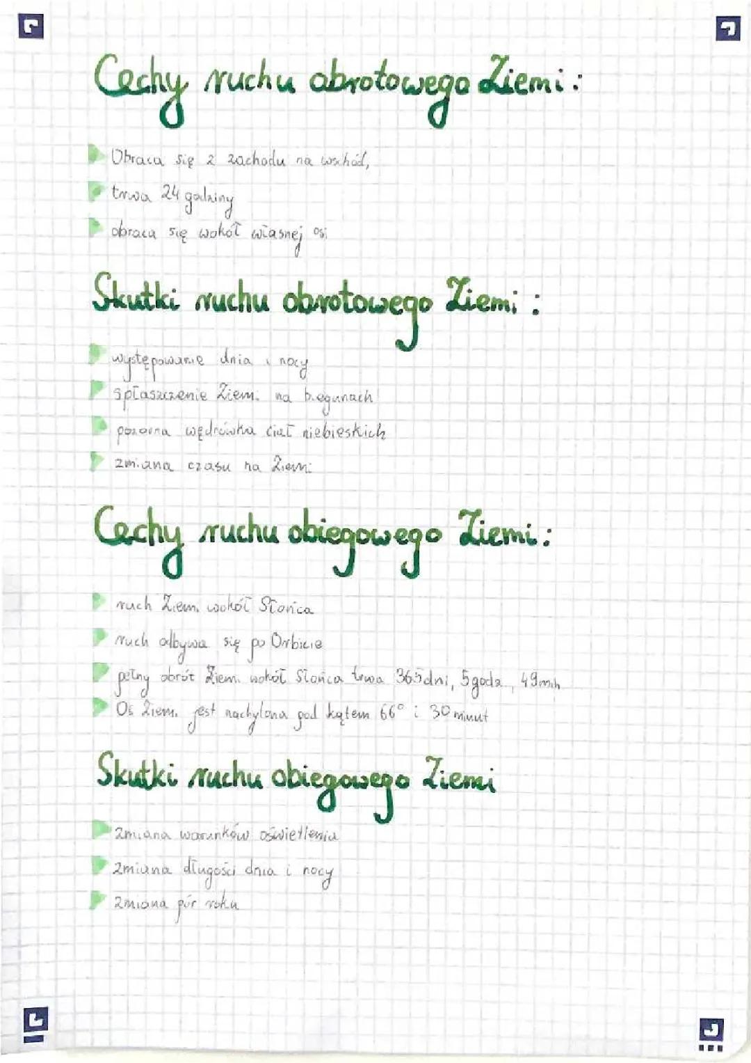 Cechy ruchu obrotowego Ziemi