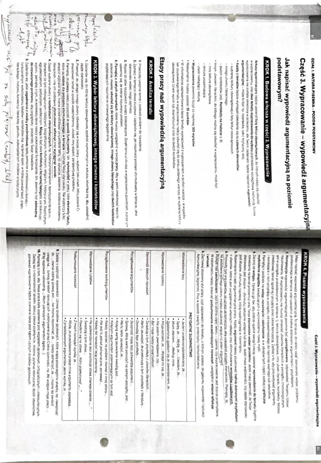 Popelcisnie
my leht.
DZIAŁ 1. MATURA PISEMNA-POZIOM PODSTAWOWY
Część 3. Wypracowanie - wypowiedź argumentacyjna
Jak napisać wypowiedź argume