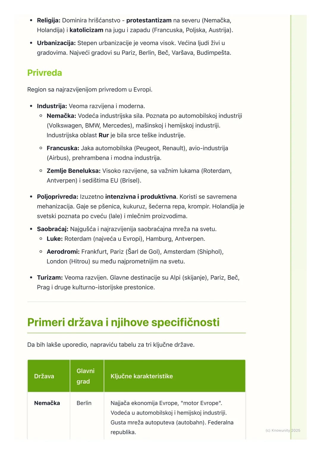 # Opšte karakteristike Zapadne i
Srednje Evrope
Uvod i položaj regiona
Zapadna i Srednja Evropa obuhvataju države koje se nalaze u središn