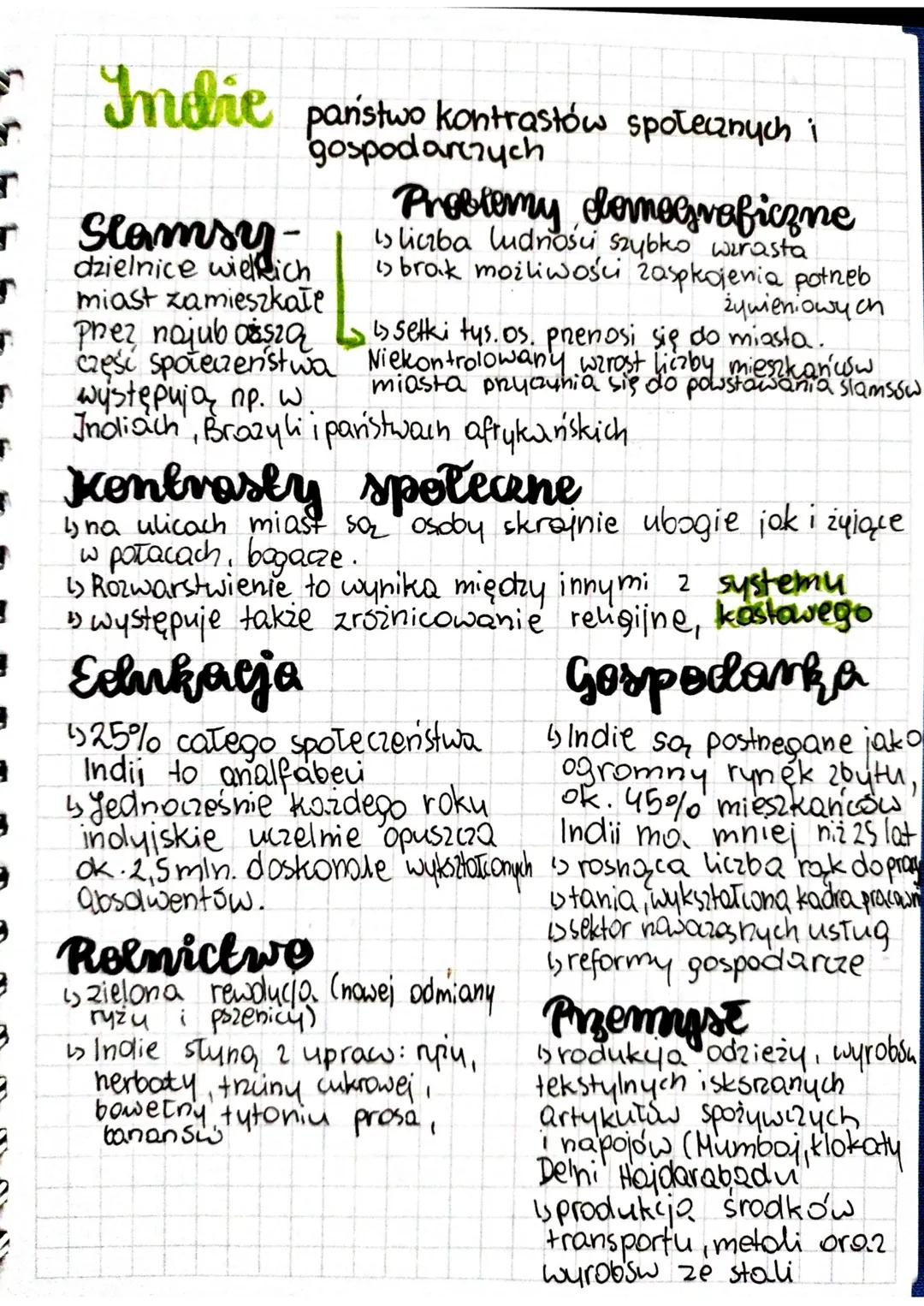 r
-
Indie państwo kontrastów społecznych i
gospodarczych
Problemy lomograficzne
is liczba ludności szybko wzrasta
L8
brak możliwości zaspkoj