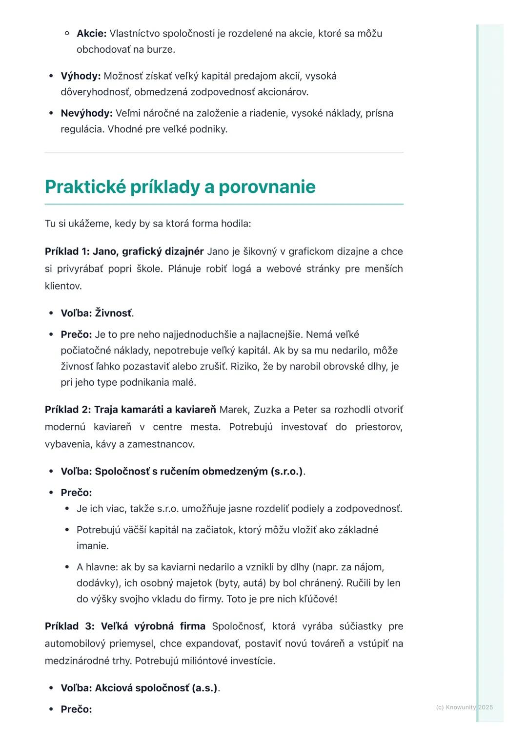 # Formy podnikania
Prehľad a úvod
Na hodine ekonómie sme sa začali učiť o podnikaní a rôznych spôsoboch, ako
môžu ľudia alebo skupiny ľudí