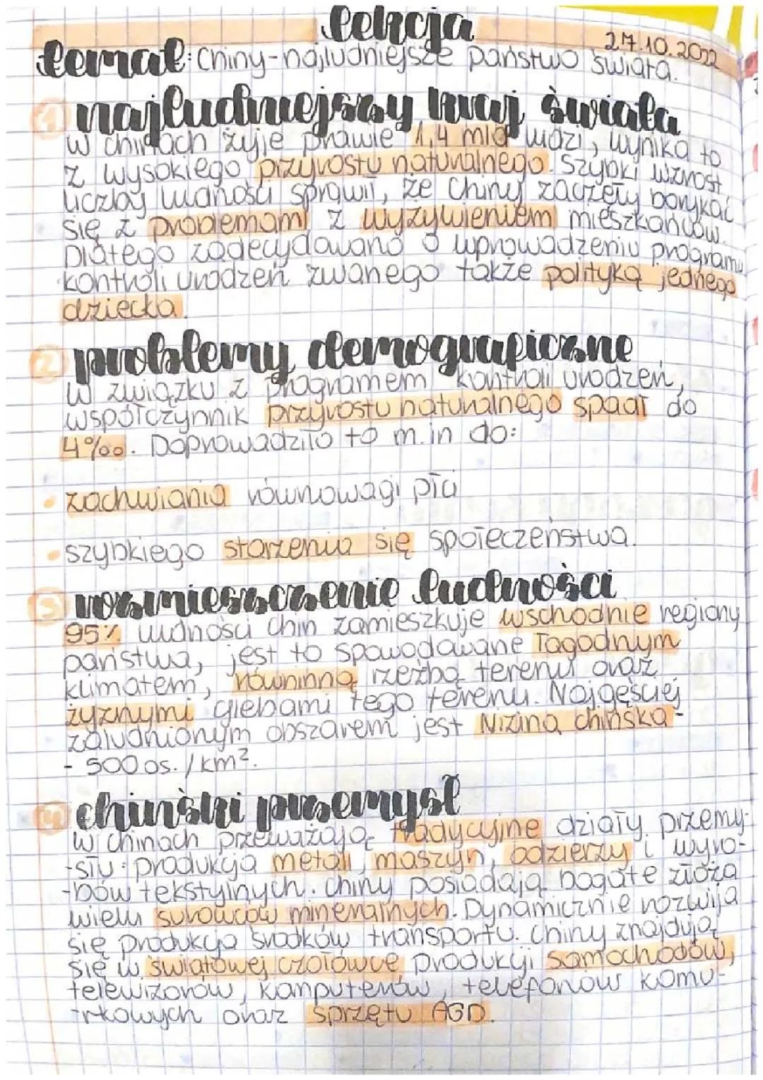 Chiny - najludniejsze państwo świata