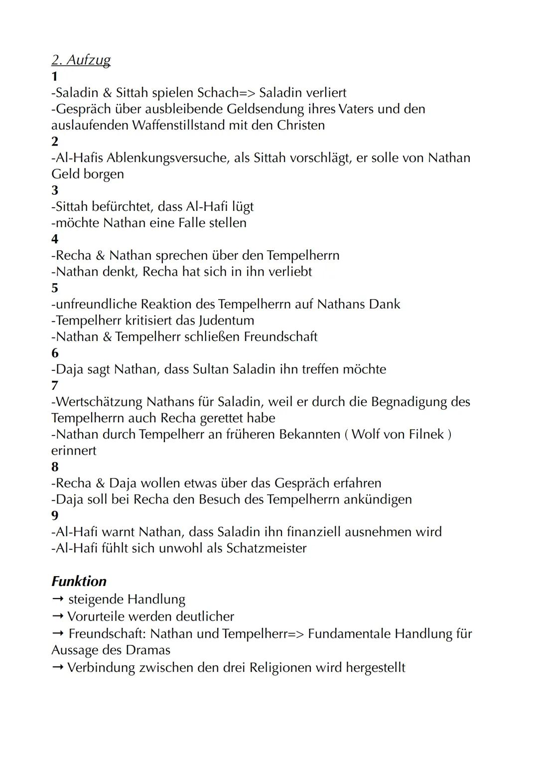# Nathan der Weise
Autor: Gotthold Ephraim Lessing
Jahr: 1779
Textsorte: Dramatisches Gedicht
Aufbau: 5 Aufzüge/Akte mit jeweiligen Auftrit