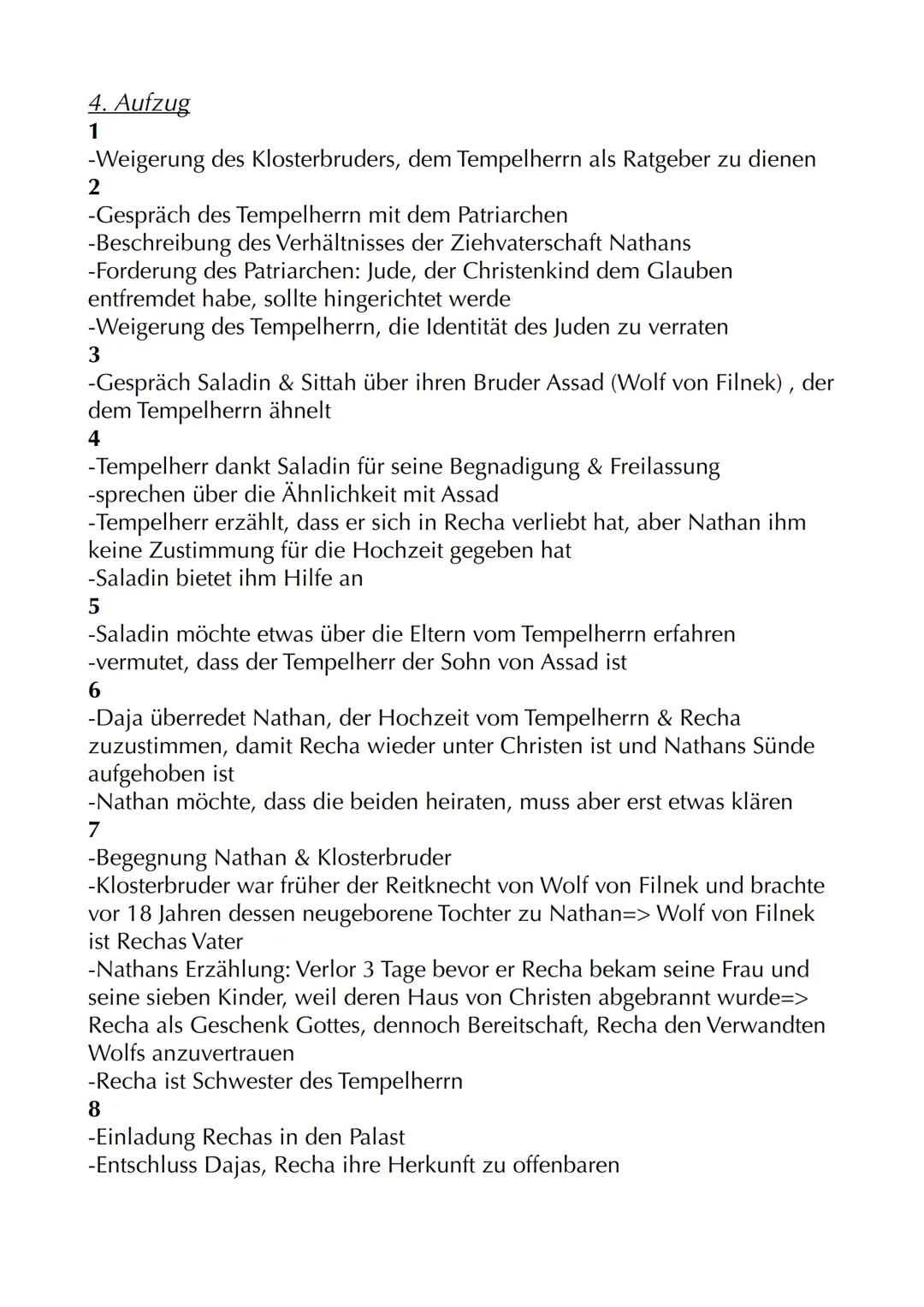 # Nathan der Weise
Autor: Gotthold Ephraim Lessing
Jahr: 1779
Textsorte: Dramatisches Gedicht
Aufbau: 5 Aufzüge/Akte mit jeweiligen Auftrit