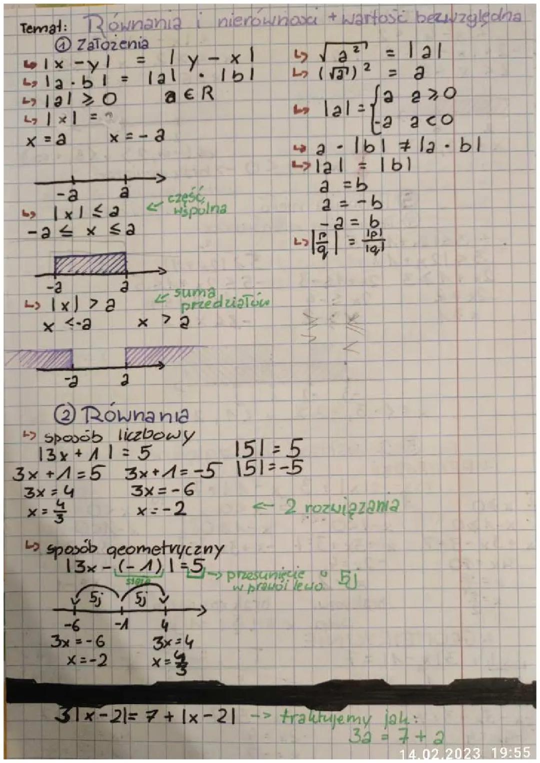 Równania i nierówności z wartością bezwzględną
