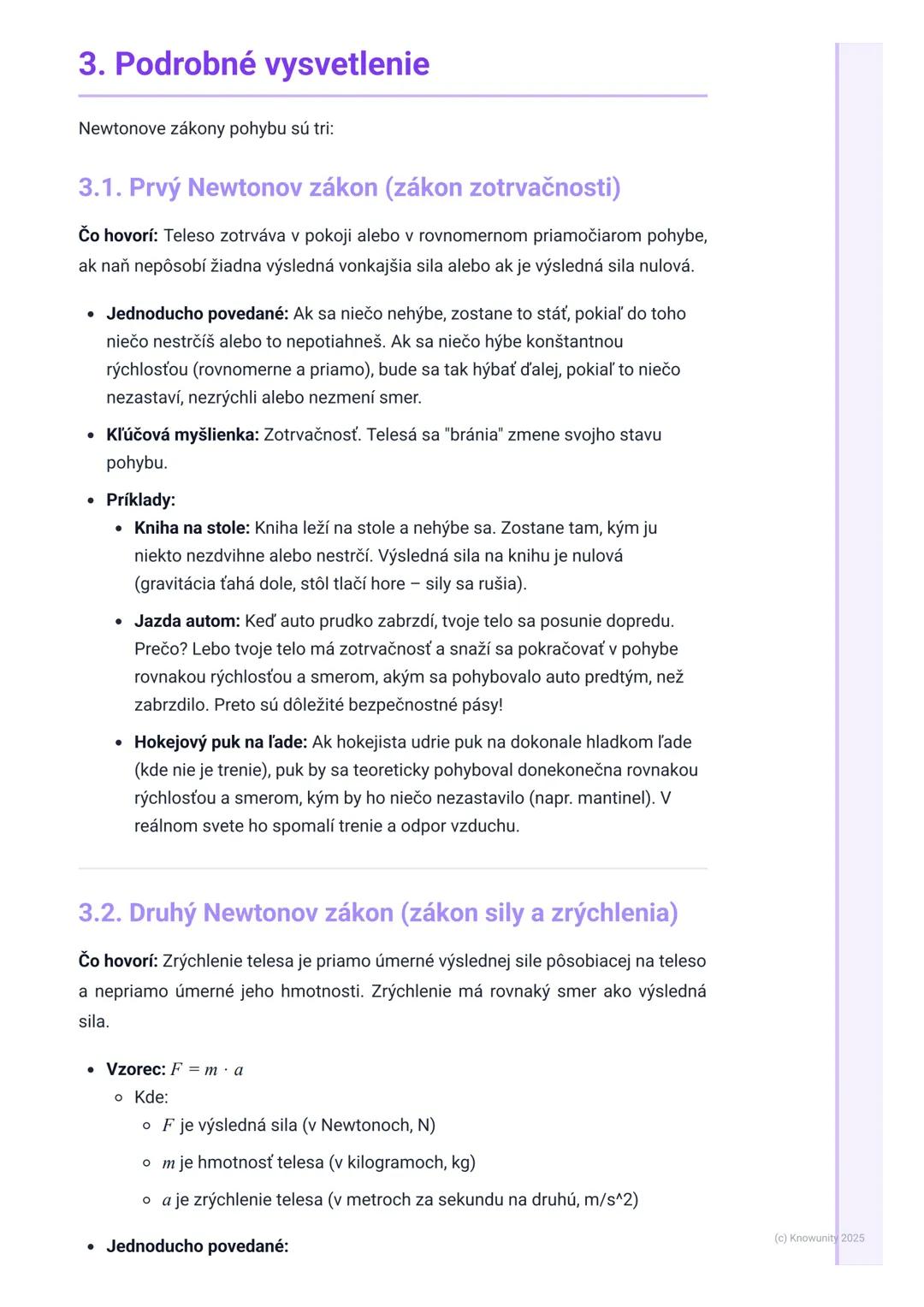 # Newtonove zákony pohybu
1. Prehľad / úvod
Newtonove zákony pohybu sú super dôležité v fyzike, lebo nám pomáhajú
pochopiť, prečo sa veci