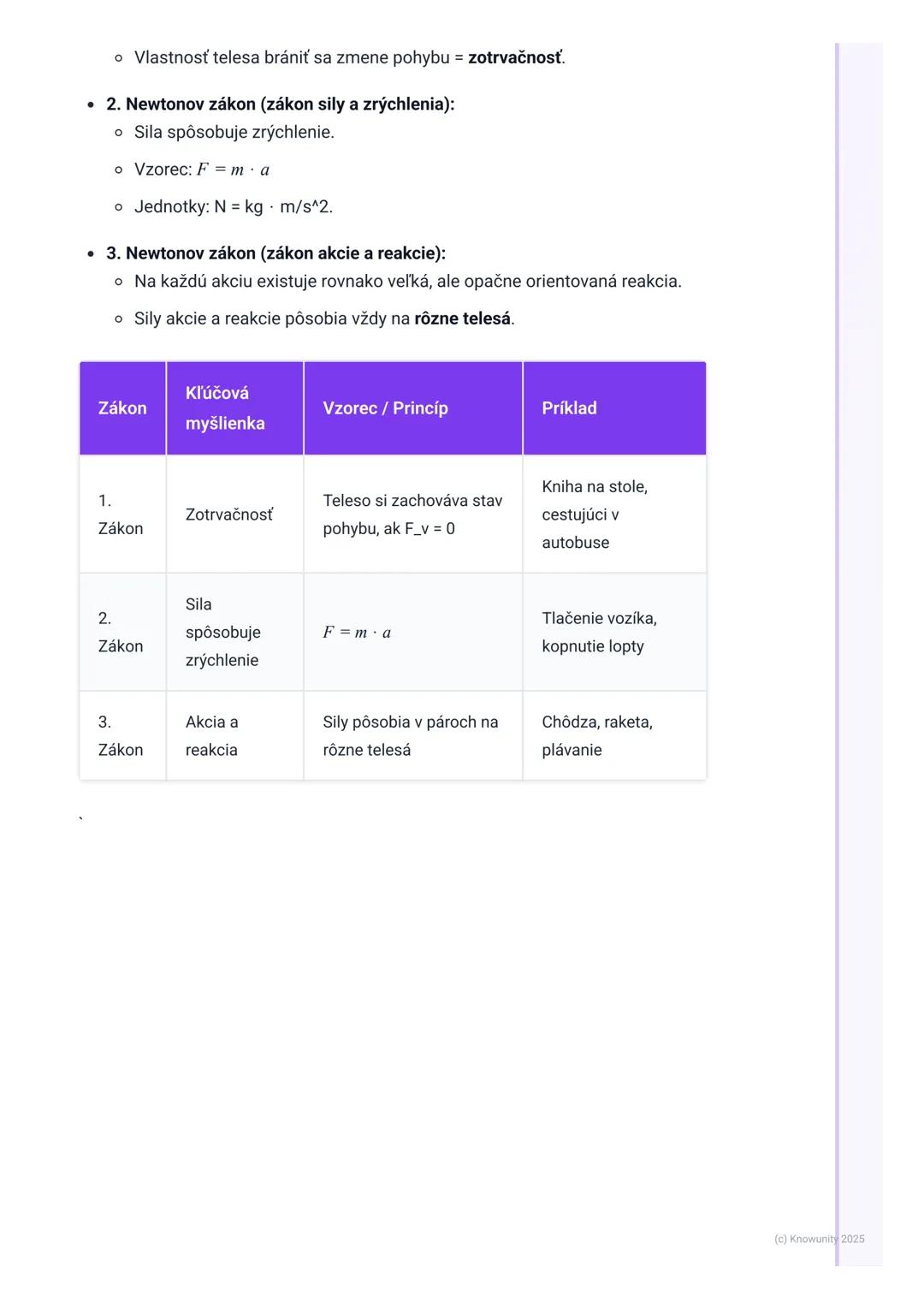 # Newtonove zákony pohybu
1. Prehľad / úvod
Newtonove zákony pohybu sú super dôležité v fyzike, lebo nám pomáhajú
pochopiť, prečo sa veci