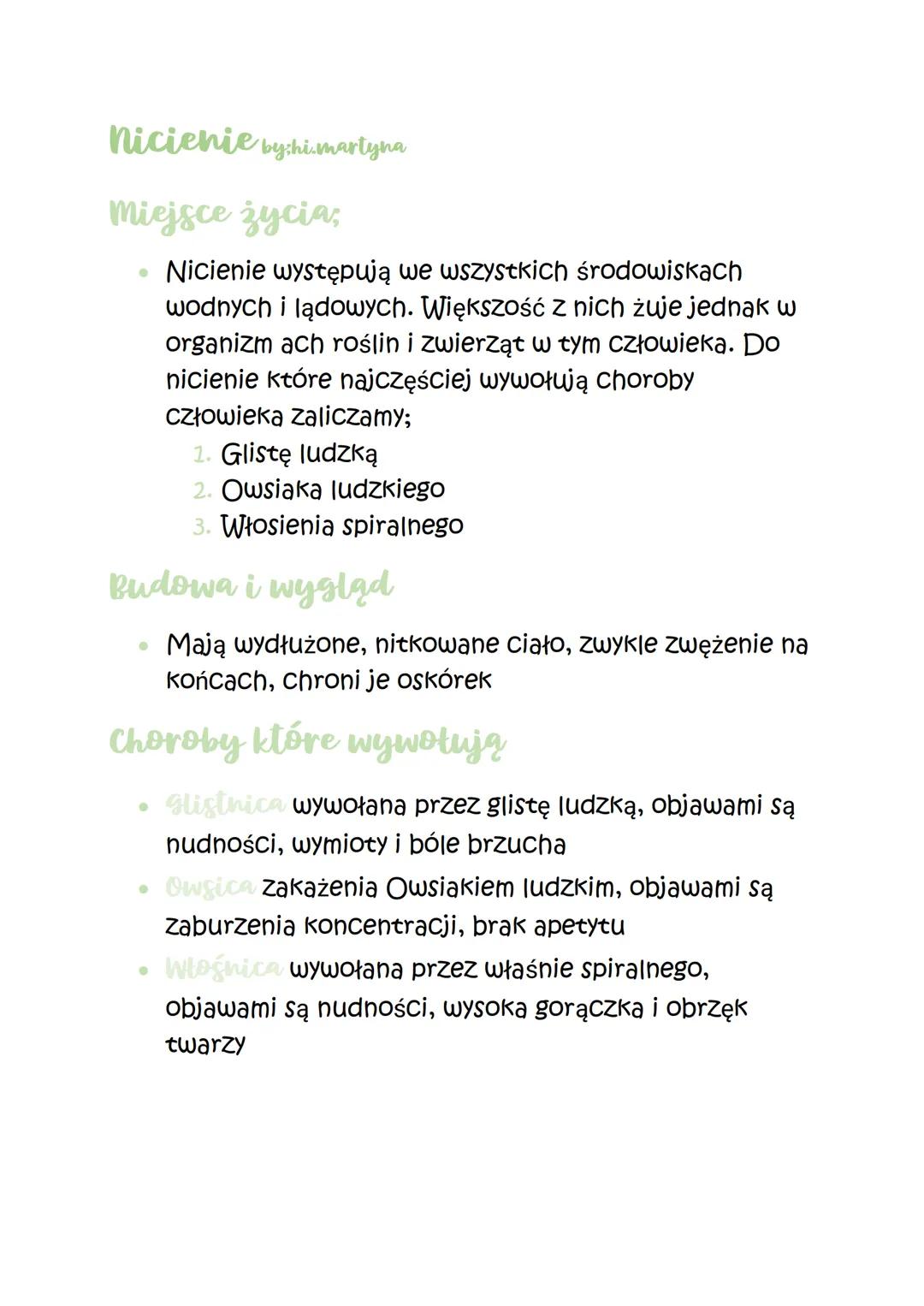 nicienie bychimartyna
Miejsce zycia,
Nicienie występują wę wszystkich środowiskach
wodnych i lądowych. Większość z nich żuje jednak w
organi