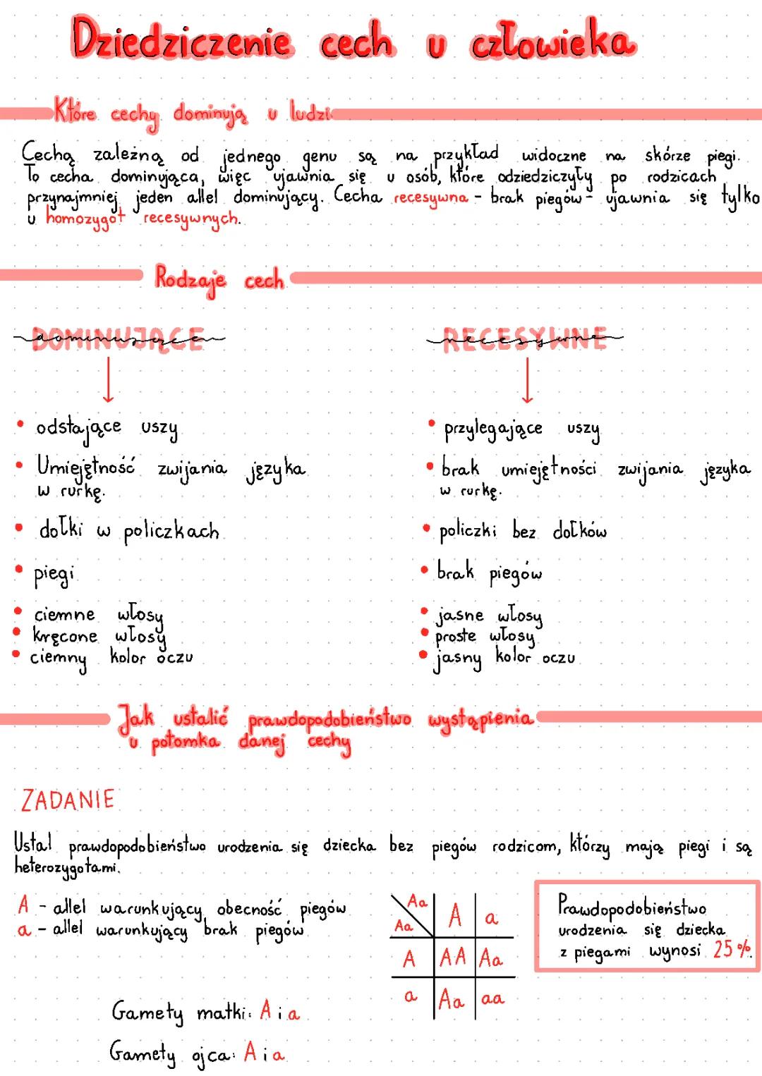 Dziedziczenie cech u człowieka