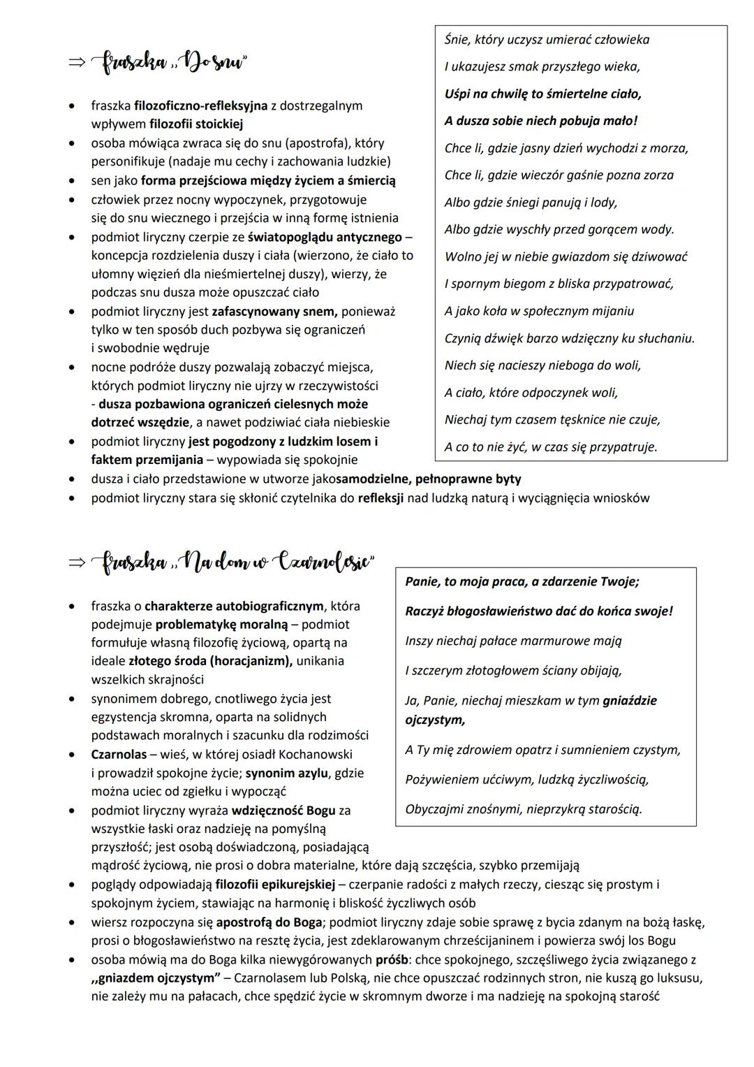 # Jan Rochanowski
Pieśń - utwór liryczny podzielony na strofy, związany początkowo z muzyką, ale uwolnił się, stając się
samodzielną formą