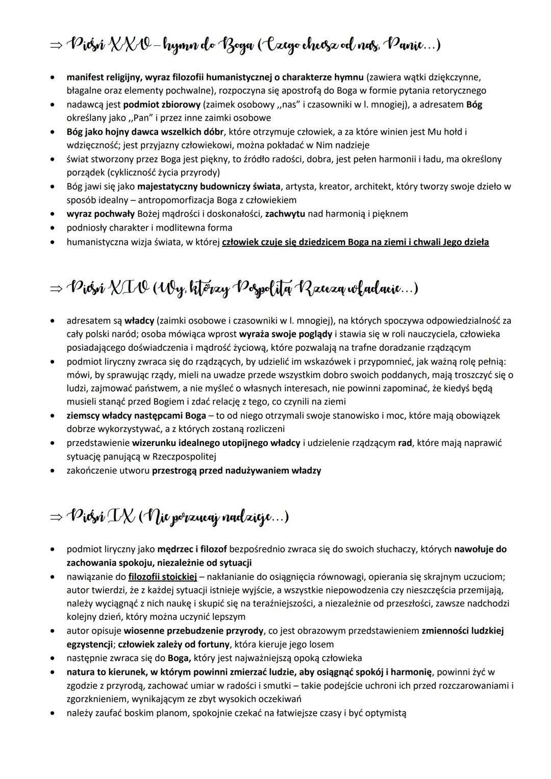 # Jan Rochanowski
Pieśń - utwór liryczny podzielony na strofy, związany początkowo z muzyką, ale uwolnił się, stając się
samodzielną formą