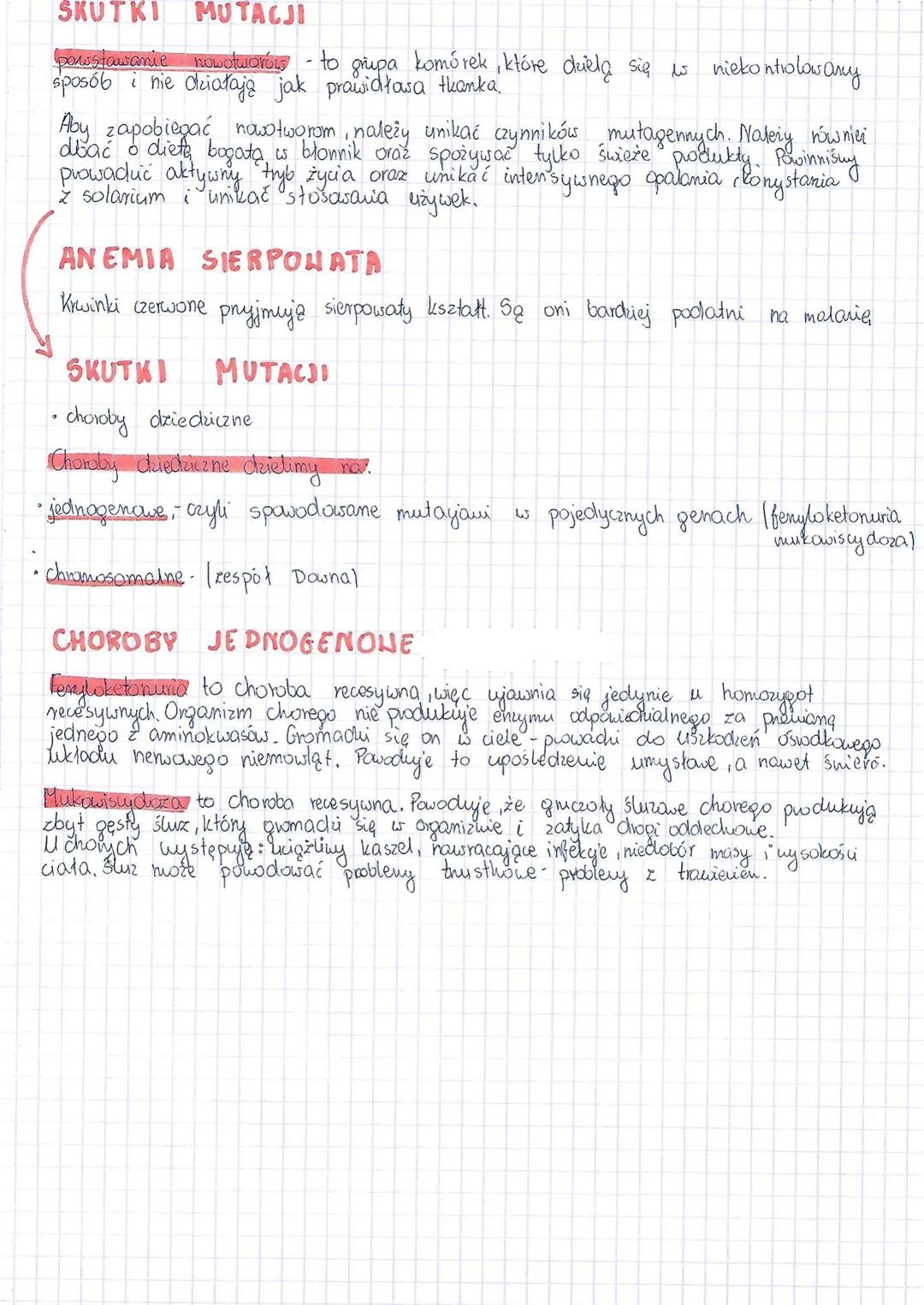 Mutacje genowe i chromosomowe - rodzaje, skutki i najpopularniejsze choroby