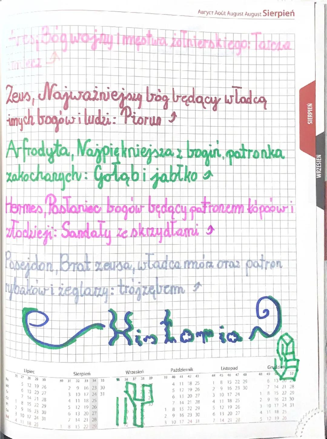 ABIYCT Août August August Sierpień
Starożytna Grecja - R/KI.S-Lekgje
historii pod ostrym kątem
Bogowie i mity:
Hades, Brat Zeusa bog swiała