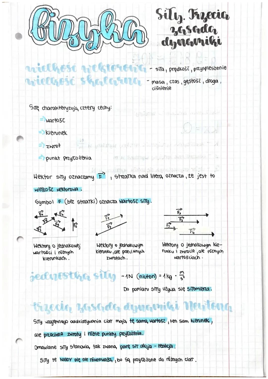 Siły. Trzecia zasada dynamiki.