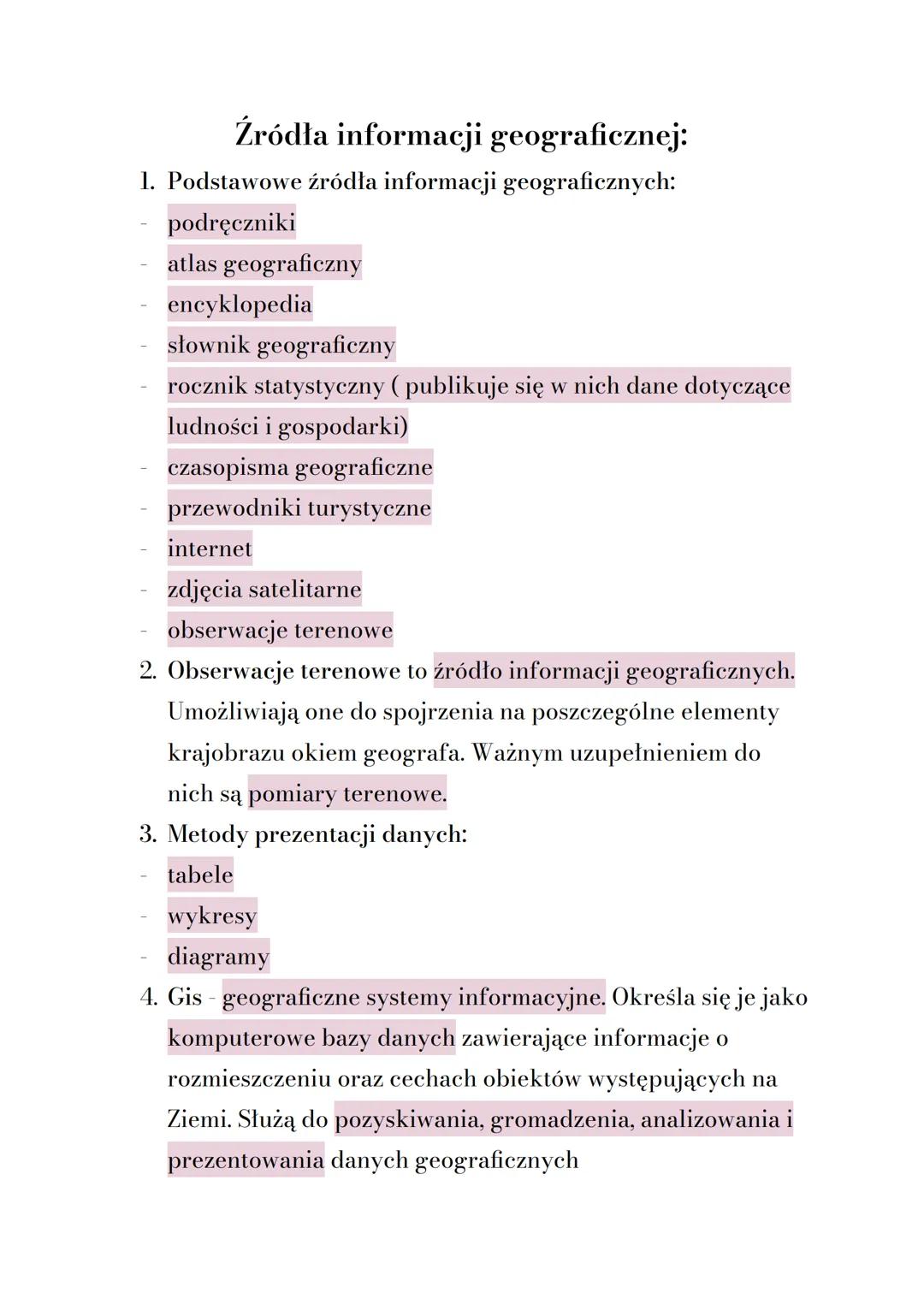 Źródła informacji geograficznej:
1. Podstawowe źródła informacji geograficznych:
podręczniki
atlas geograficzny
encyklopedia
słownik geograf