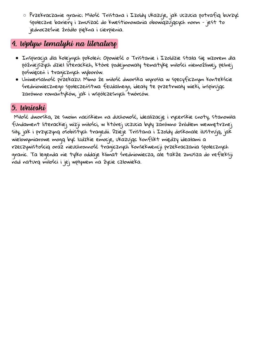 # Miłość dworska i dzieje Tristana i Izoldy
1. Wstęp
Miłość dworska stanowi jeden z ważniejszych nurtów literatury średniowiecznej, który