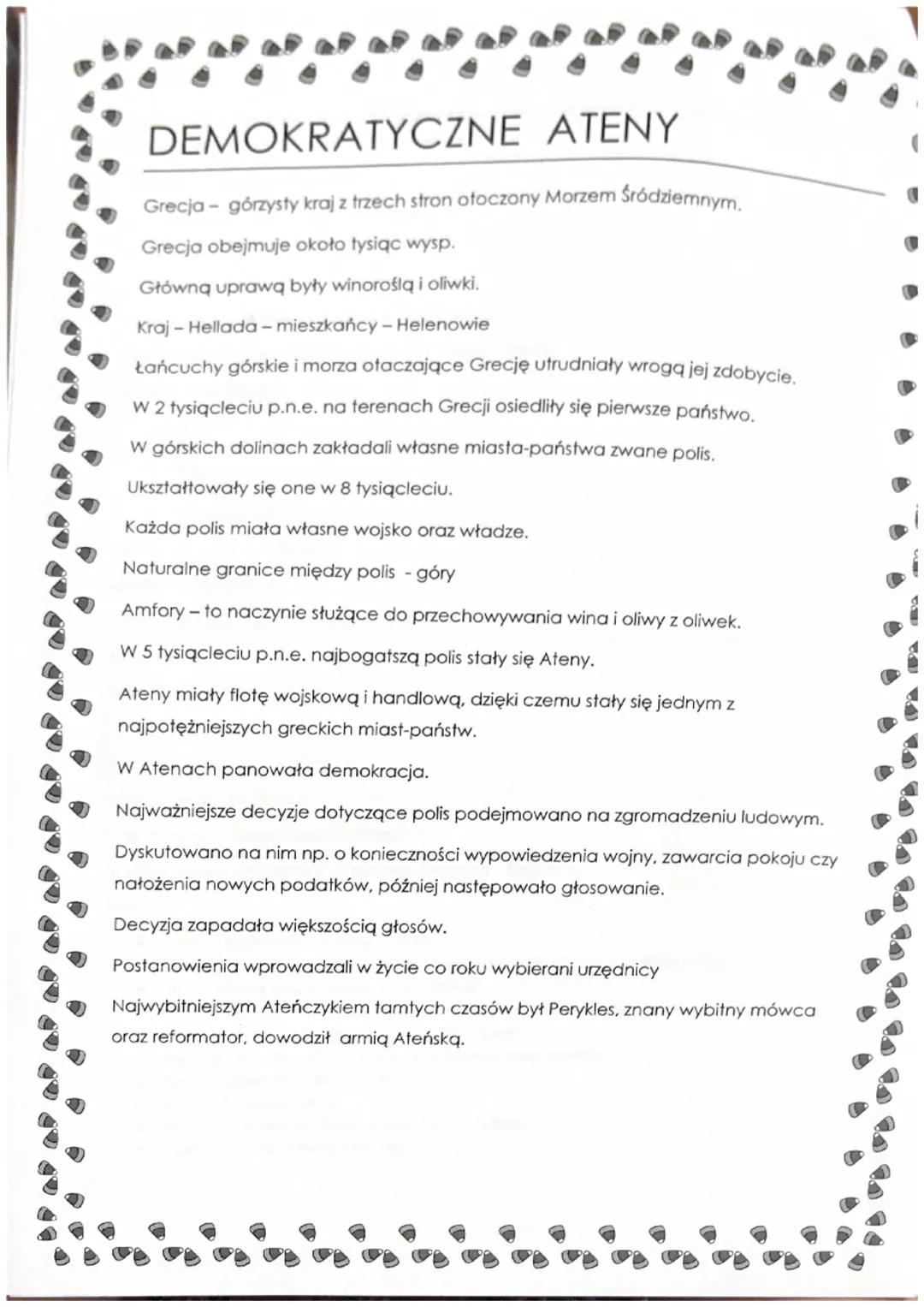 # DEMOKRATYCZNE ATENY
Grecja - górzysty kraj z trzech stron otoczony Morzem Śródziemnym.
Grecja obejmuje około tysiąc wysp.
Główną uprawą