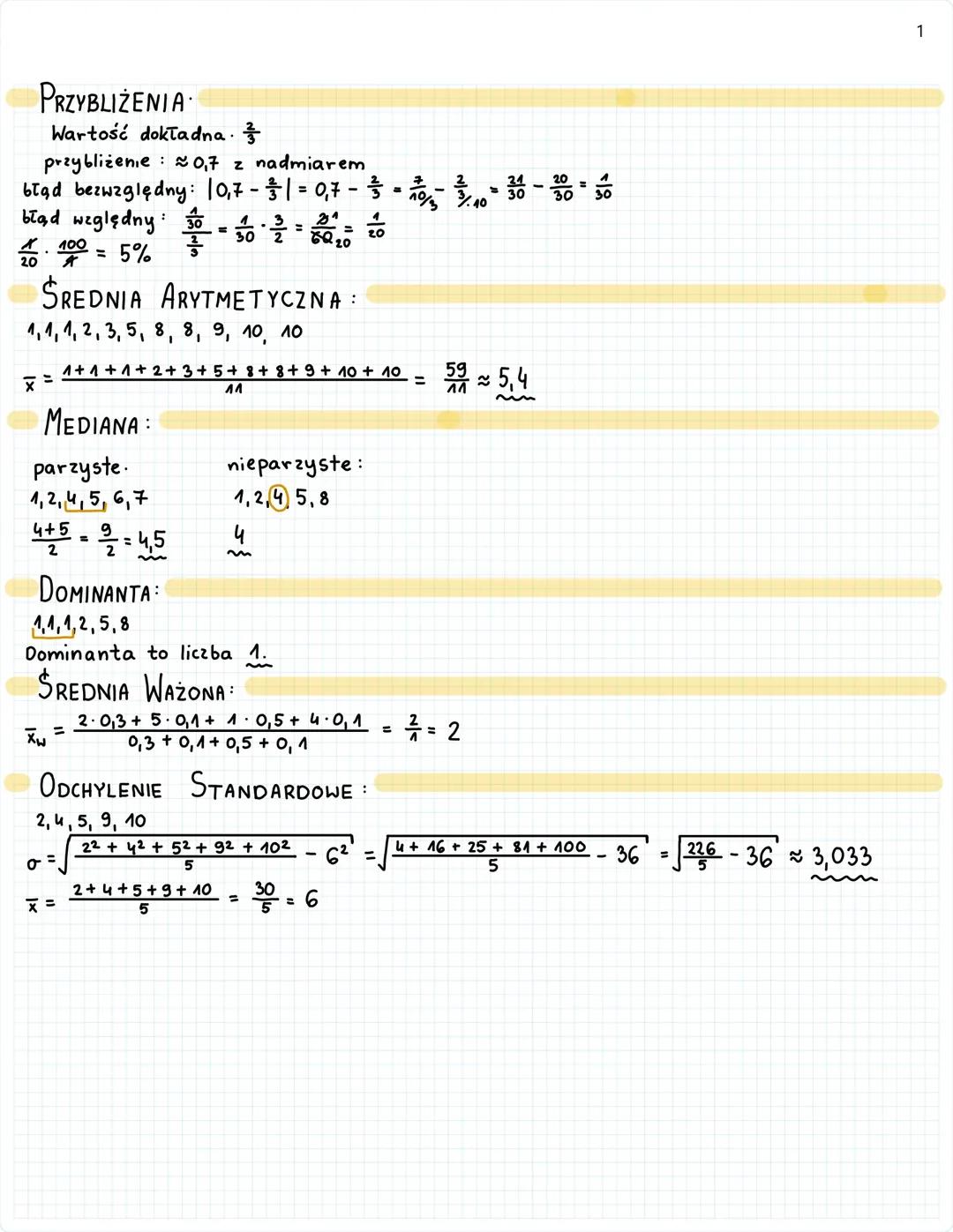 Statystyka, średnia, dominanta i mediana