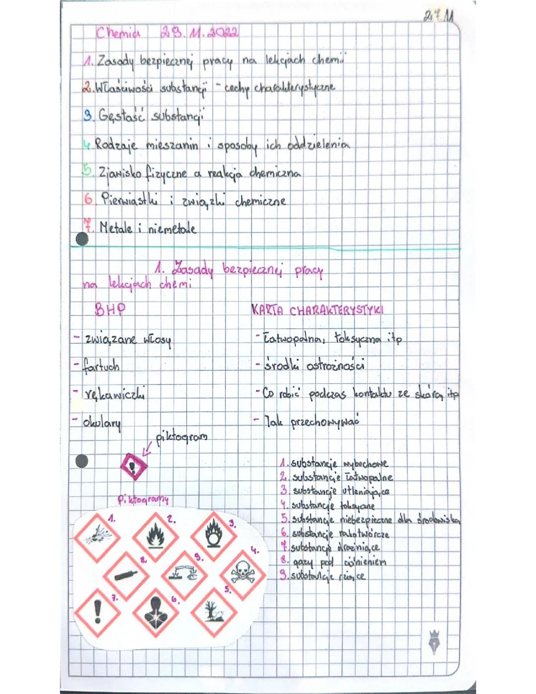 Chemia klasa 7. Dział pierwszy