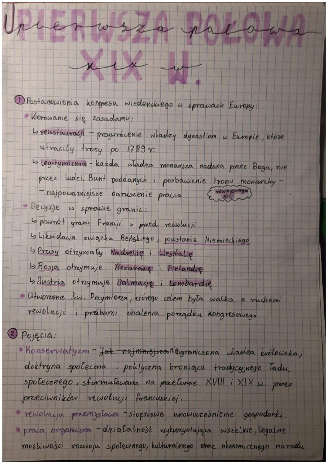 مسر احمد محمد معلول
xix
O
1 Postanowienia kongresu wiedeńskiego
• Kierowanie się zasadamu:
p
y
z
W sprawach Europy:
↳ reustauracji - przywró