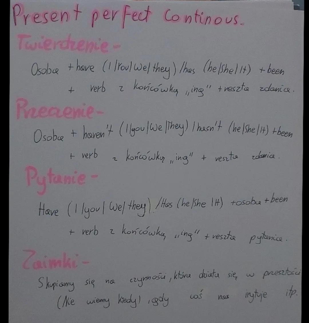 Present simple
Twierdzenie-
Osoba + czasownik |+ (e) SR Do 30s. I poj.
Przeczenie-
Osoba + don't doesn't +czasownik (e)s
Pytanie.
Do Does +