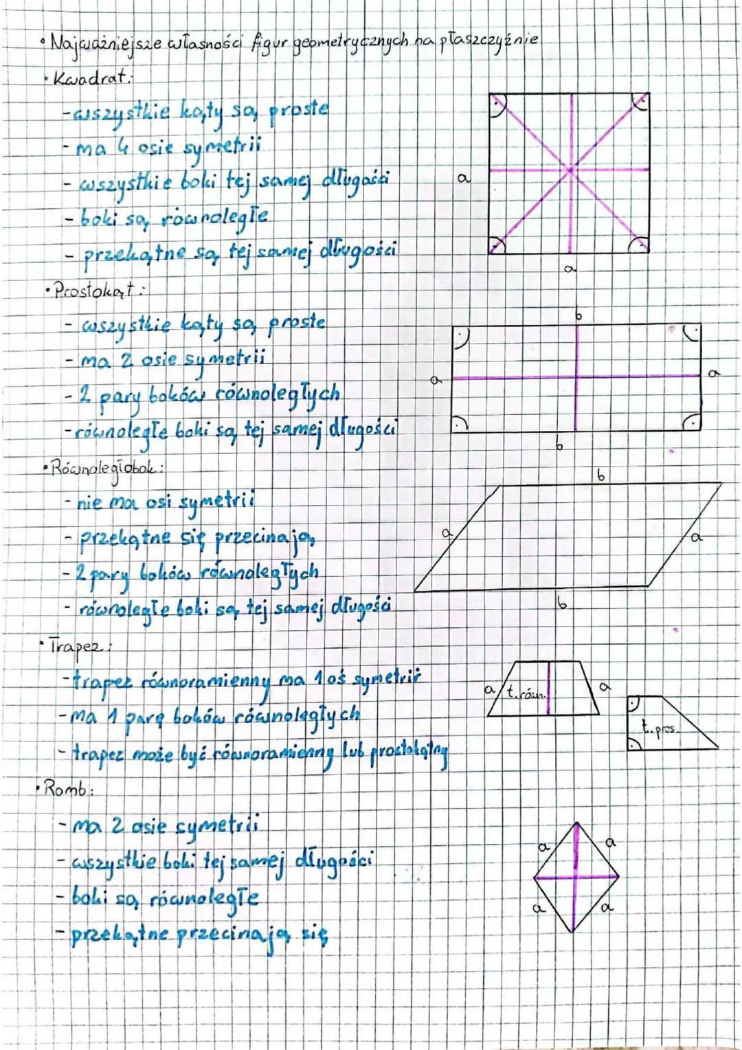 Własności figur geometr.
na plaszczyźnie
• Własność figur geometrycznych na płaszczyźnie przedstawia nam dwie.
proste położone w różnych mie
