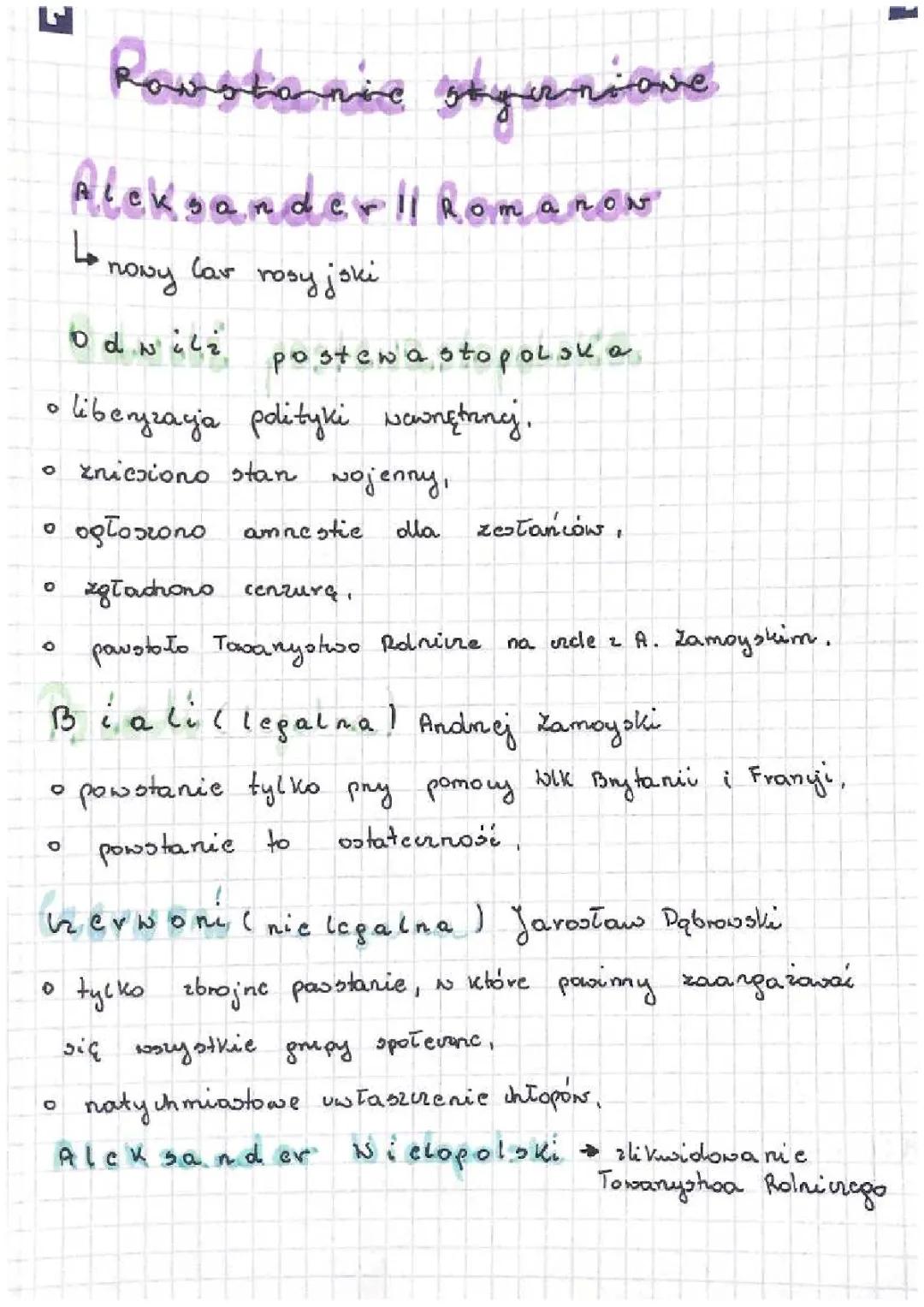 powstanie styczniowe