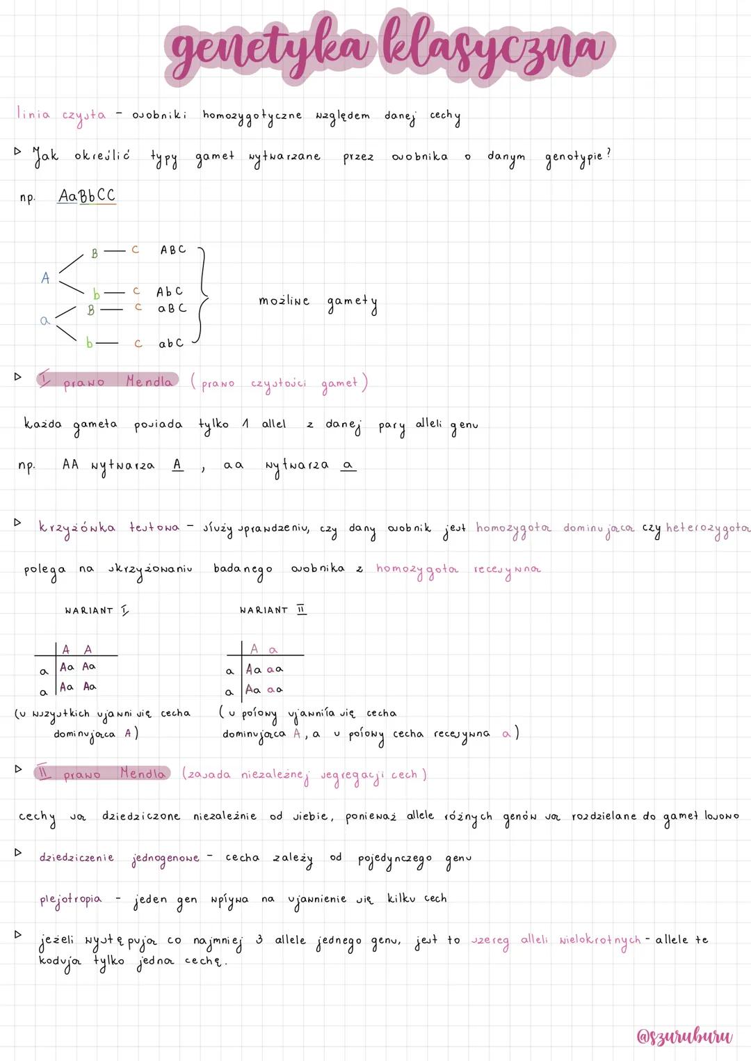 pierwsze i drugie prawo Mendla - biologia genetyka