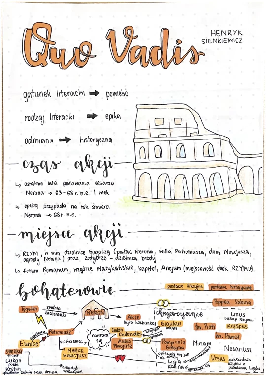 Quo Vadis
gatunek literacki $\longrightarrow$ powieść
rodzaj literackı $\longrightarrow$ epika
Odmiana $\longrightarrow$ historyczna
- c