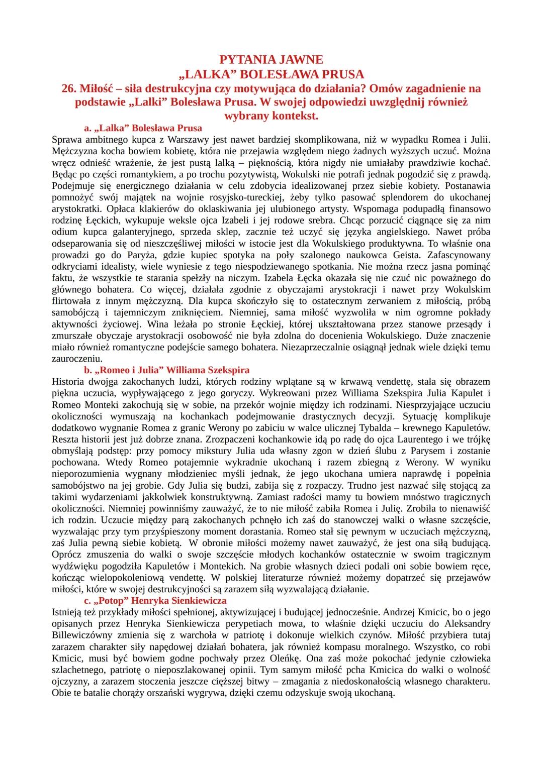 pytania jawne (Lalka)