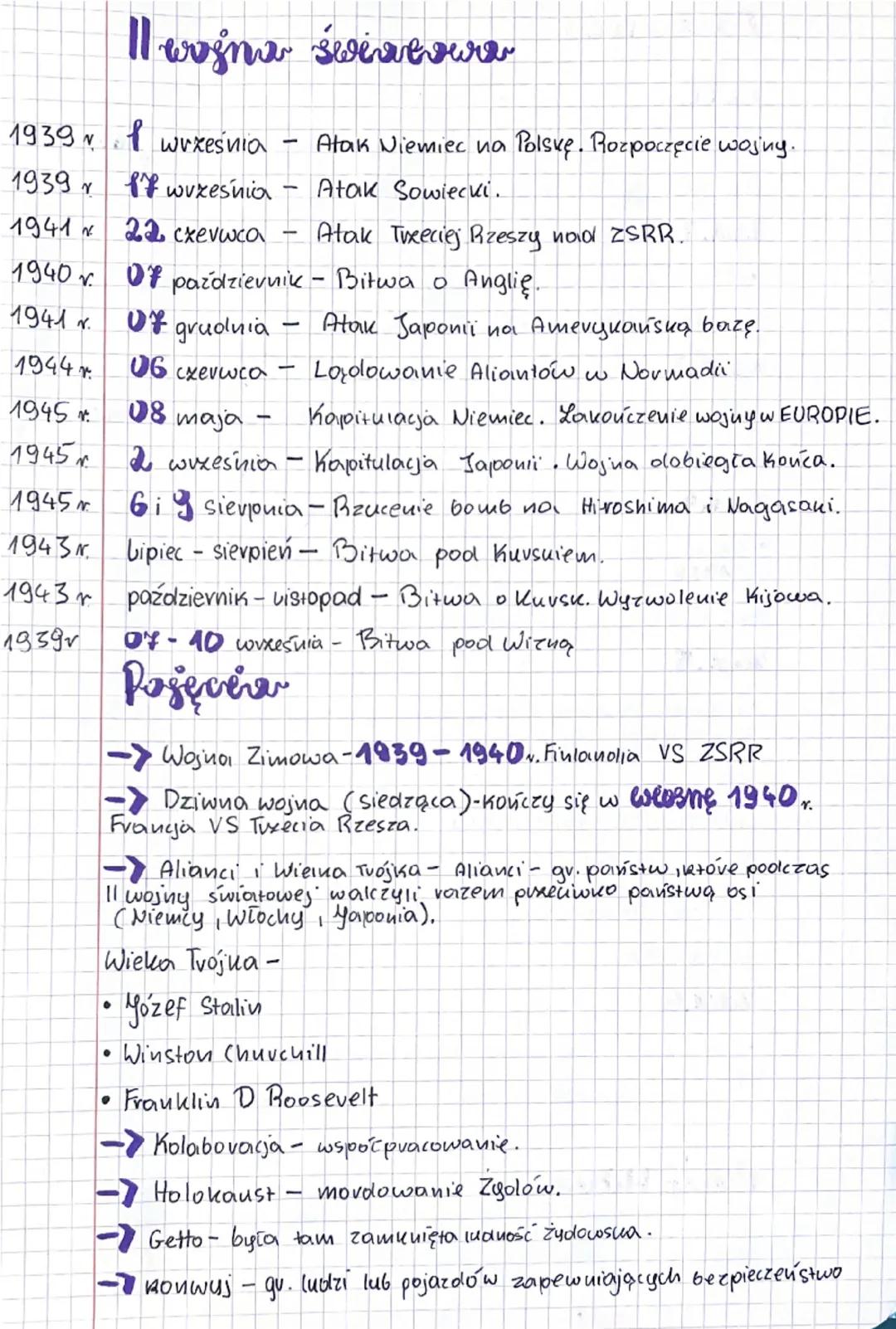 11 wojna świvesure
-
1939 września
-
1939
września
Υ
1941
22 cxevwca
-
1940 v.
1941.
07
grudnia
-
19447
06 czerwca
-
1945
08
maja
-
1945
194
