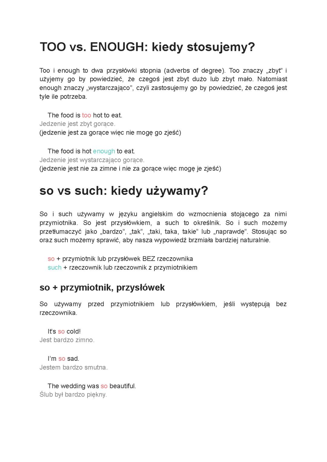 too vs enough, so vs such