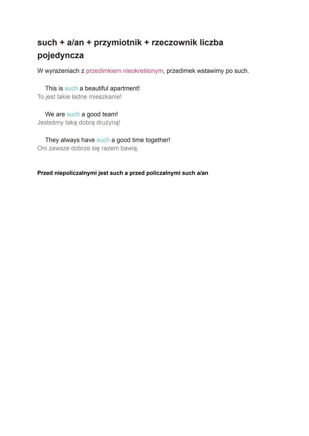 TOO vs. ENOUGH: kiedy stosujemy?
Too i enough to dwa przysłówki stopnia (adverbs of degree). Too znaczy „zbyt" i
użyjemy go by powiedzieć, ż