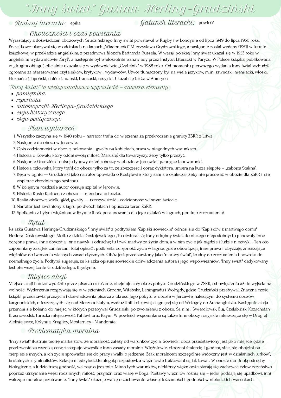 “Inny świat” Gustaw Herling-Grudziński