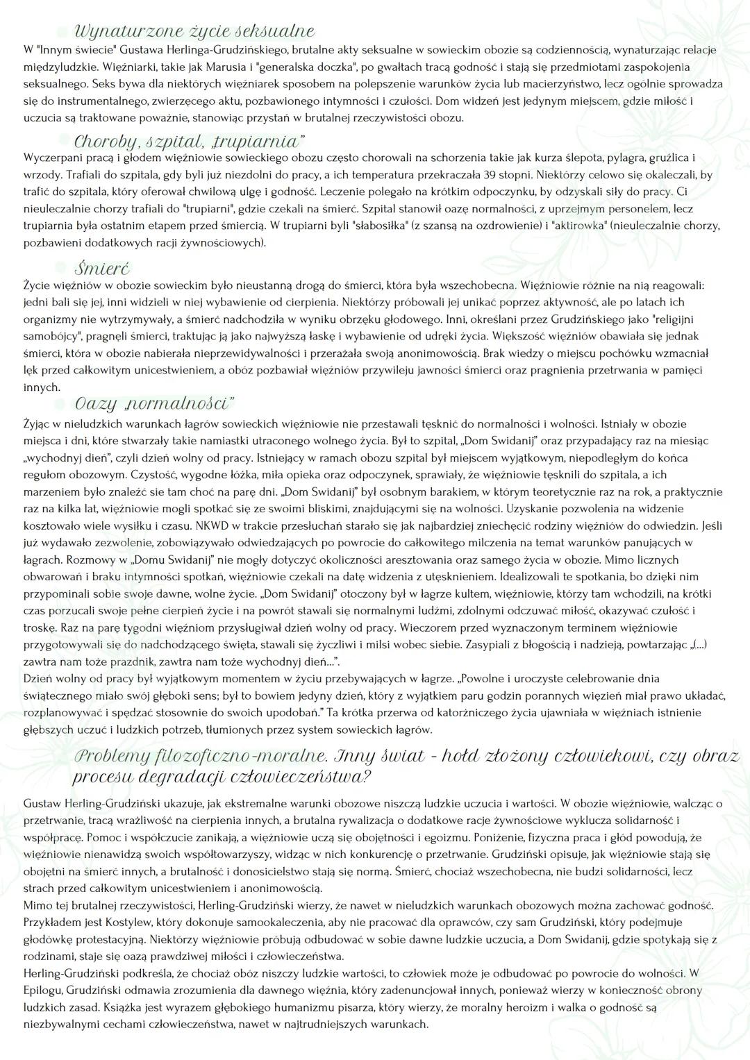 "Inny Świat" Gustaw Herling-Grudziński
Rodzaj literacki: epika
Gatunek literacki: powieść
Okoliczności i czas powstania
Wyrastający z doświa