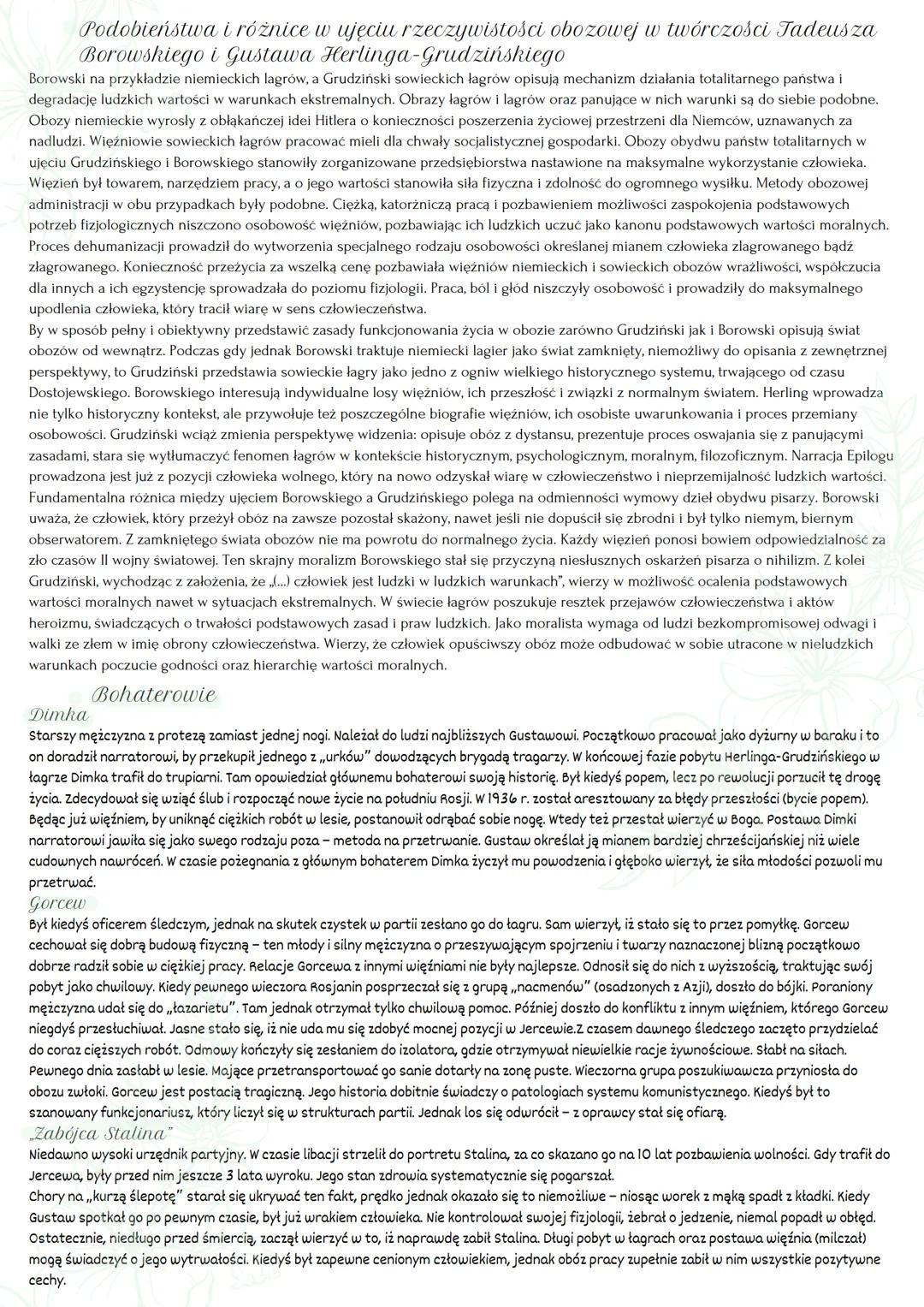 "Inny Świat" Gustaw Herling-Grudziński
Rodzaj literacki: epika
Gatunek literacki: powieść
Okoliczności i czas powstania
Wyrastający z doświa