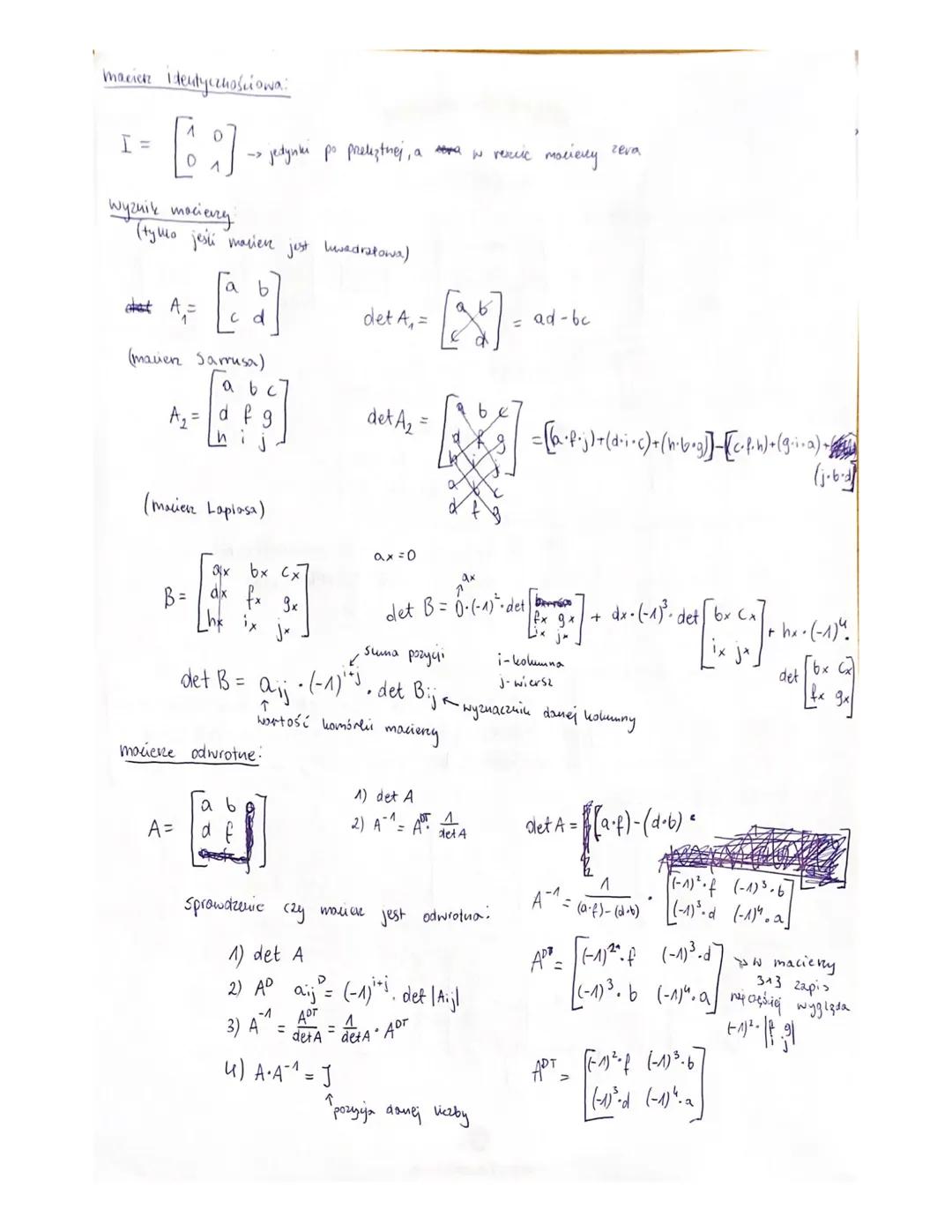 WZORY
dodawanie i odejmowanie:
$A = \begin{bmatrix} a & b & c \\ d & f & g \\ h & i & j \end{bmatrix}$
$B = \begin{bmatrix} ax & bx & cx \\