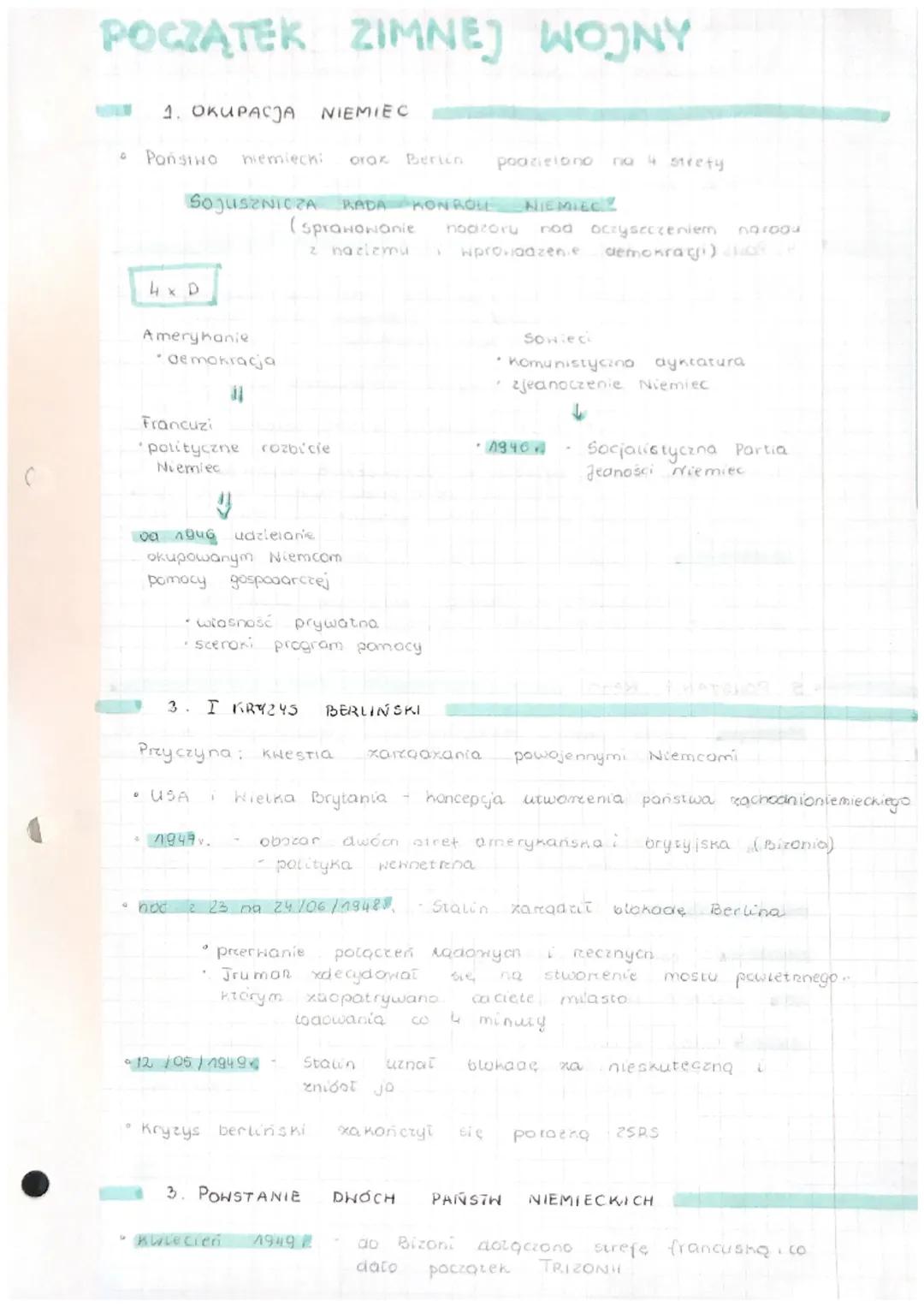 0
POCZĄTEK ZIMNEJ WOJNY
1. OKUPACJA NIEMIEC
Państwo
niemiecki
orak Berión podzielono
SOJUSZNICZA RADA KONROLL -NIEMIEC ?
4x D
Amerykanie
• d