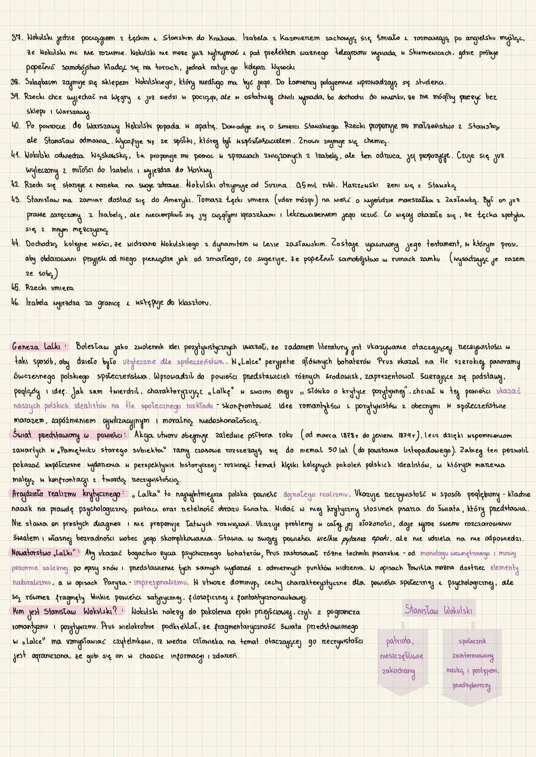 BOLESŁAN PRUS
LALKA"
PLAN MIDARIER
TOM I
1. Rozmowa o Nokulskim u jadľodayrı
a) by subiektem u Hopfera (mat 20 kilka Lat)
b) poszedł do sz