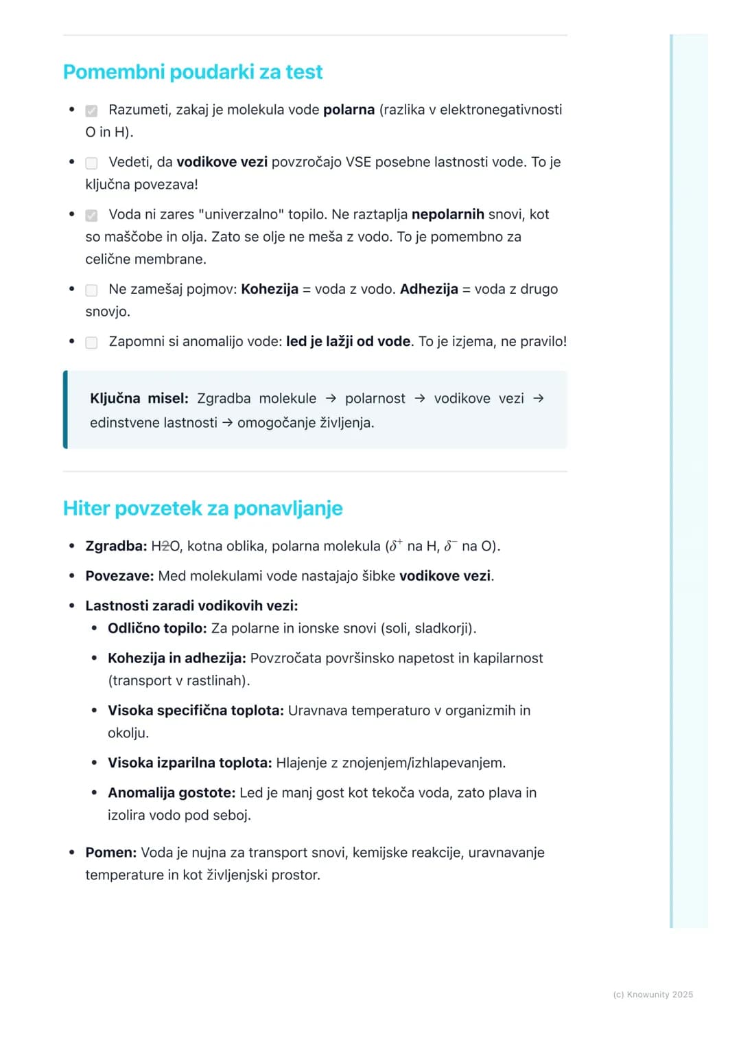 # Voda - topilo življenja
Uvod v vodo kot topilo življenja
Voda je najpomembnejša snov za življenje na Zemlji. Sestavlja približno 70-95
%