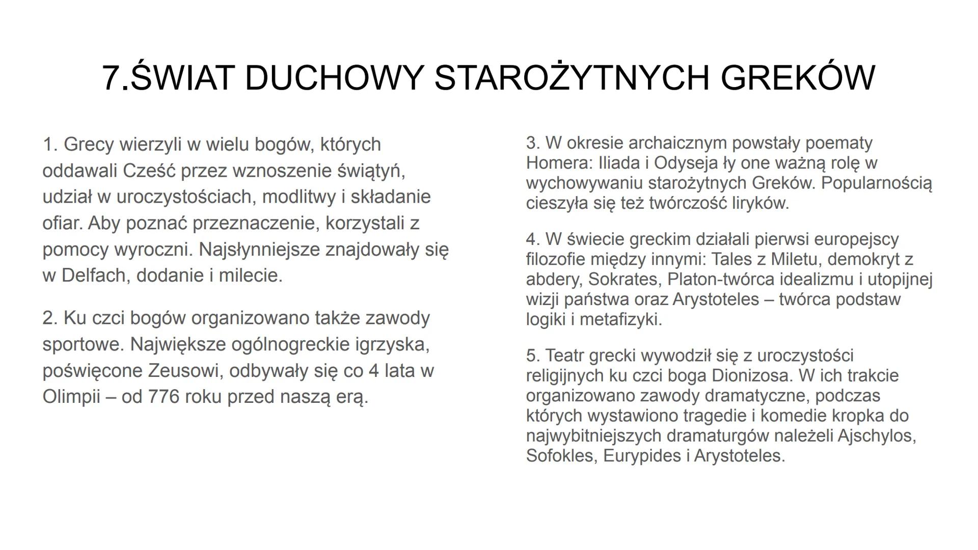 DZIEJE STAROŻYTNEJ
GRECJI
Roksana
Janik 1.POCZĄTKI CYWILIZACJI GRECKIEJ
1. Cywilizacja grecka rozwinęła się na
Półwyspie Bałkańskim, wyspach