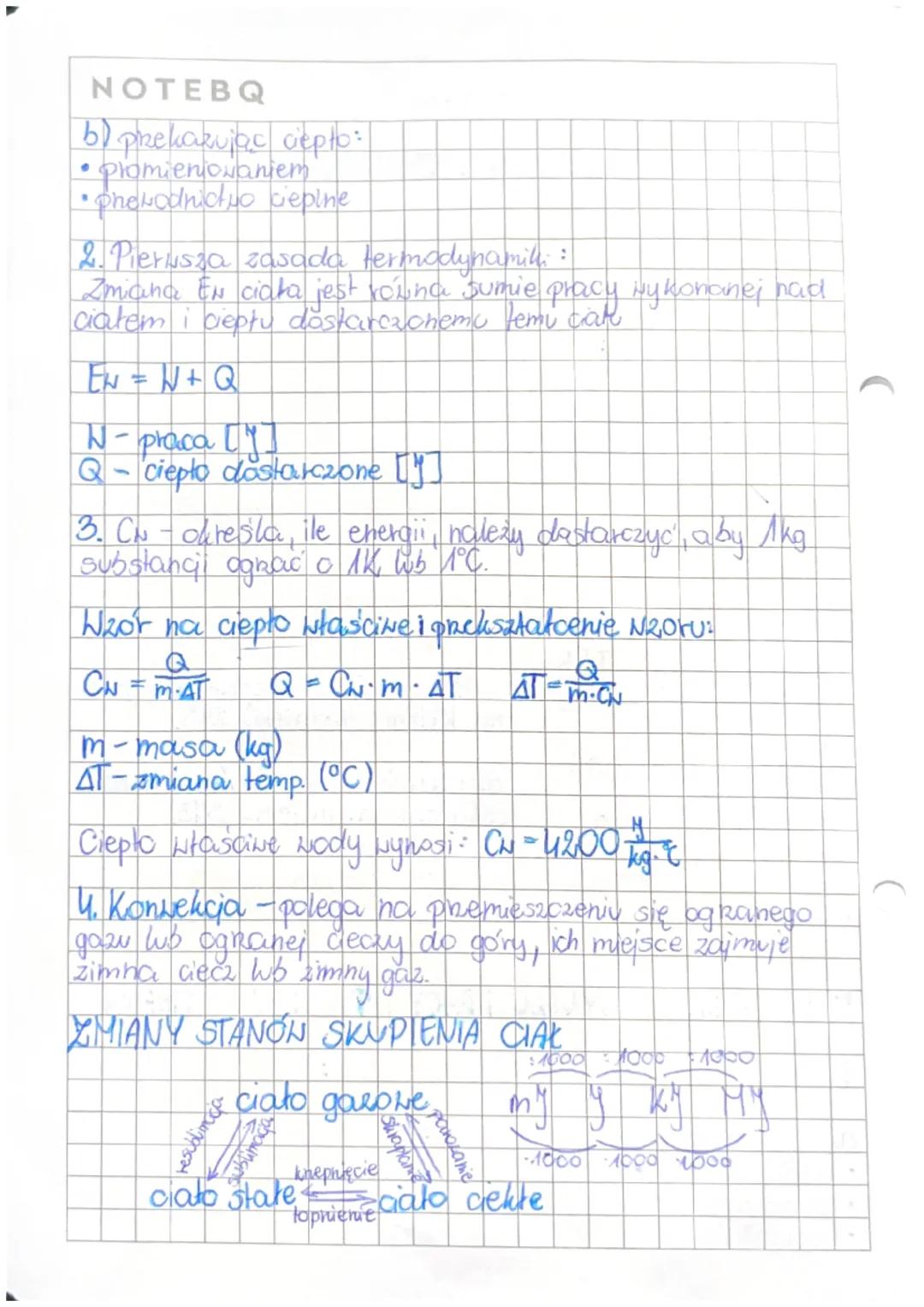 # FIZYKA - termodynamika
NOTEBQ
# ENERGIA WEWNĘTRZNA I TEMPERATURA
1. theraia wewnetina - suma enerai kinetycznych i
potentialnych wszystkic